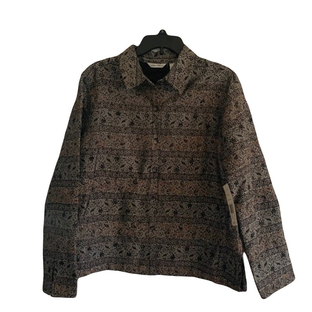 Laura Ashley Women's Dress Jacket Large NWT Beaded Button Down Long Sleeve